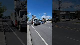 Hydro Quebec Truck Driving Down The Street [upl. by Ennaeus191]