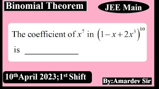 The coefficients of x7 in 1x2x310 is [upl. by Paulina]