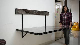 Wall mounted dining table  Space saving furniture in Bangalore Wallter Systems [upl. by Atinyl]