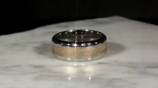 Mokume Wedding Band with Hammered Rails [upl. by Lavine]