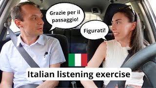 Italian listening test Grazie per il passaggio Subtitles [upl. by Anitselec]