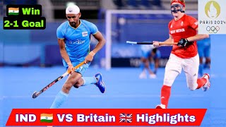 India vs Great britain Hockey HighlightsParis Olympics2024India vs Great Britain Hockey highlights [upl. by Newg175]