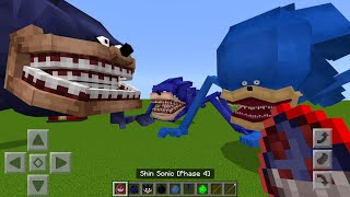 NEW Shin Sonic vs Every Shin Sonic Tapes Mod ADDON UPDATE in MINECRAFT PE [upl. by Aikehs214]