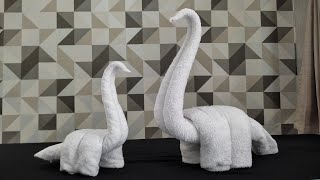 WOW Towel animal Dinosaurs  towel folding dinosaurs  towel art dinosaurs [upl. by Valera]