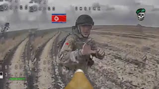 Horrible Ukrainian FPV drones brutally blow up fleeing North Korean soldiers during siege of Kursk [upl. by Eikcuhc236]