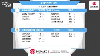 Lordswood CC Under 11 v Rainham Kent CC Under 11 Hardball [upl. by Waltner]