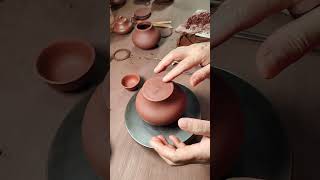 Siting purple clay teapot in production teapot teabrewer clayteapot teainfuser clay [upl. by Close17]