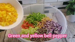 Chickpea Quinoa Tricolore Salad 20 min Lunch idea [upl. by Peoples]