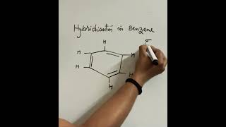 how to find hybridisation of carbon atoms  hybridisation in benzene shorts [upl. by Eislrahc]