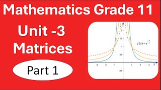 1 Maths Grade 11 Unit 3 Matices  Part 1 Concept of Matrices  Addition of Matrices New Curriculum [upl. by Hnahk]