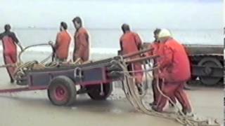 Launch amp recovery of an RNLI Oakley lifeboat early 1980s [upl. by Aronel]