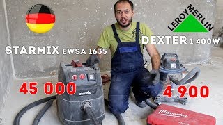 Starmix 1635 и dexter 1400 из Леруа Обзор строительных пылесосов Мелкая пыль [upl. by Evatsug743]