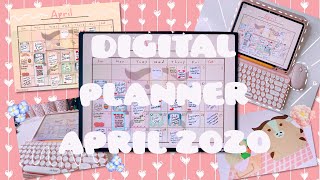 CREATING PLANNER  FREE DIGITAL PLANNER April 2020 DOWNLOAD 🍎 [upl. by Ahsilam]