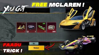 BIGGEST TRICK 😱 GET FREE MCLAREN SKIN BGMI  Mclaren Crate Opening Bgmi Pubg  Free Uc Bgmi Trick [upl. by Tabitha814]