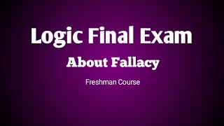 Logic Final Exam Fallacy natty Corona exam maker [upl. by Mirna]