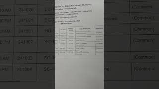 C24 1 st year 2nd mid exams timetable [upl. by Rior247]