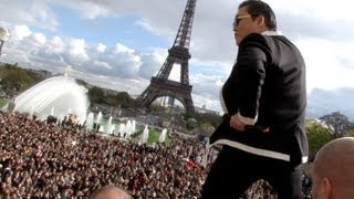 PSY GANGNAM STYLE Paris live flashmob at Trocadero with Cauet NRJ 파리 강남스타일 5112012 [upl. by Hctud]