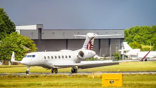 Biggin hill airport Qatar G650 BAE146RJ70 CRJ200 [upl. by Eelyram]