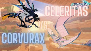 CELERITAS VS CORVURAX Creatures of Sonaria [upl. by Molohs]