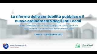 Tavolo tecnico La riforma della contabilità pubblica e il nuovo ordinamento degli Enti Locali [upl. by Wooster887]