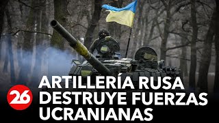 GUERRA RUSIAUCRANIA  Artillería rusa destruye fuerzas ucranianas en Bajmut [upl. by Enirroc]