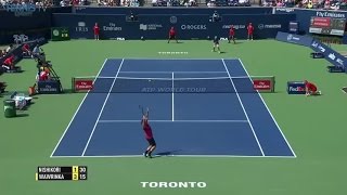 Wawrinka service  forehand followup 2016 Rogers Cup semifinal [upl. by Meekahs342]