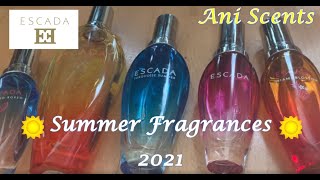 Summer in a bottle Escada Fragrance Lovers Perfume Collection 2021 Taj Sunset Miami Blossom [upl. by Elsilrac462]