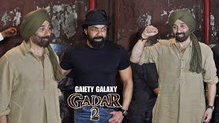 Sunny Deol Visit Gaiety Galaxy With Brother Bobby Deol to See Audience Reaction on Gadar 2 [upl. by Lyrrad]