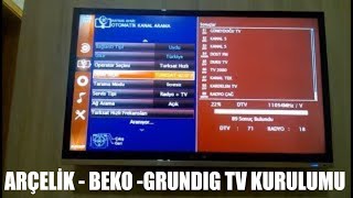 Arçelik Beko smart tv kanal arama kanal ekleme full kurulum [upl. by Belloir233]