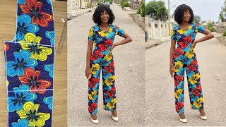 HOW TO MAKE A PALAZZO JUMPSUIT Easy cutting Tutorial [upl. by Darlene844]