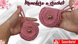 SORPRENDENTE ¡ monedero tejido a CROCHET paso a paso  hermoso monedero tejido para principiantes [upl. by Eyde]