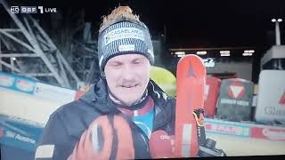 Manuel Feller Interview Riesentorlauf Schladming 2024 [upl. by Hahsi354]