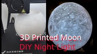 DuBEnG 3D Printed MOON lithography lamp thingiverse DubiousEngineering lithophane creality ender [upl. by Nitsrik]