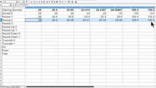 OpenOffice Calc 4 Tutorial 7  Rounding And Truncating Functions [upl. by Nauwaj]