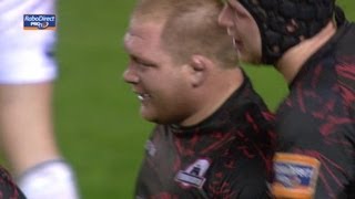 Prop WP Nel scores try from  yards   Edinburgh v Leinster 4th Jan 2013 [upl. by Chick]