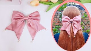 Create A Simple Hair Bow with Fish Tails  How to Make a Hair Bow  Unique Hair Bow Making at Home [upl. by Okimuy571]