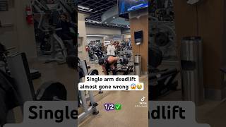 Single arm deadlift challenge 👻 gym motivation funny gymshark [upl. by Cinomod]