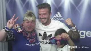 David Beckham surprises fans in photo booth at Westfield Stratford City [upl. by Namor]