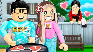 CREEPY Neighbor Has A CRUSH On My BOYFRIEND Roblox Bloxburg [upl. by Dorreg]