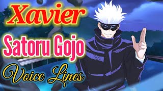 Xavier Satoru Gojo  Jujustu Kaisen skin voice lines and quotes  dialogues Mobile Legends [upl. by Rafat]