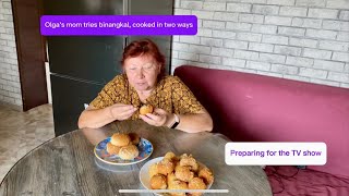 Mom Olga tries binangkal cooked in two ways [upl. by Llevart]