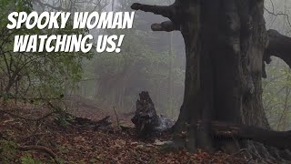 Wild Camping in an Autumnal English Forest  Spooky Woman Watching Us  Wild Camping In FOG [upl. by Araic]