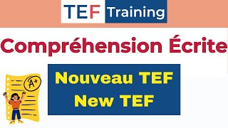 TEF Compréhension écrite Nouveau TEFNEW TEF [upl. by Lovato]