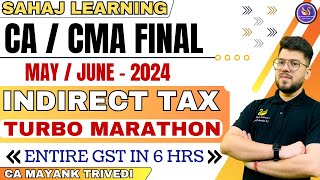 CACMA Final IDT GST Turbo Marathon Entire GST in 6 Hrs with amendment May 2024 Last Day Revision [upl. by Milone]