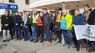 Protest przeciwko kolei do CPK Mikołów 2402 2024 Mówi Wojciech Wałęga mieszkaniec Mikołowa [upl. by Elna]