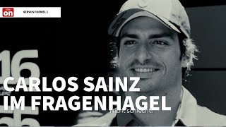 Carlos Sainz im Fragenhagel quotBeim Golf schlage ich Lando sowiesoquot  Servus Formel 1 Original [upl. by Atilrac]