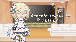 ∙ Genshin Reacts To Lumine ∙  pt 1  read discription [upl. by Claudette329]