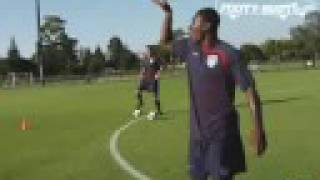 Freddy Adu V Michael Bradley Crossbar Challenge [upl. by Asirb]