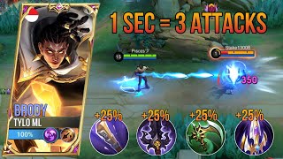 ATTACK SPEED BRODY IS OP 1 SECOND  3 BASIC ATTACKS MOBILE LEGENDS [upl. by Attinahs]