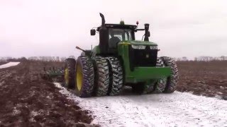 Awesome Big Tractor Power At Work 2016 Chisel Plowing in the Snow [upl. by Axela]